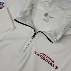 Nike NFL Arizona Cardinals Sideline Hooded 1/4 Zip Pullover XL Team Issued White